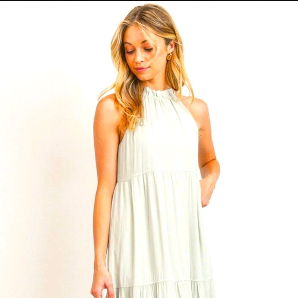 Pleated Tiered Maxi